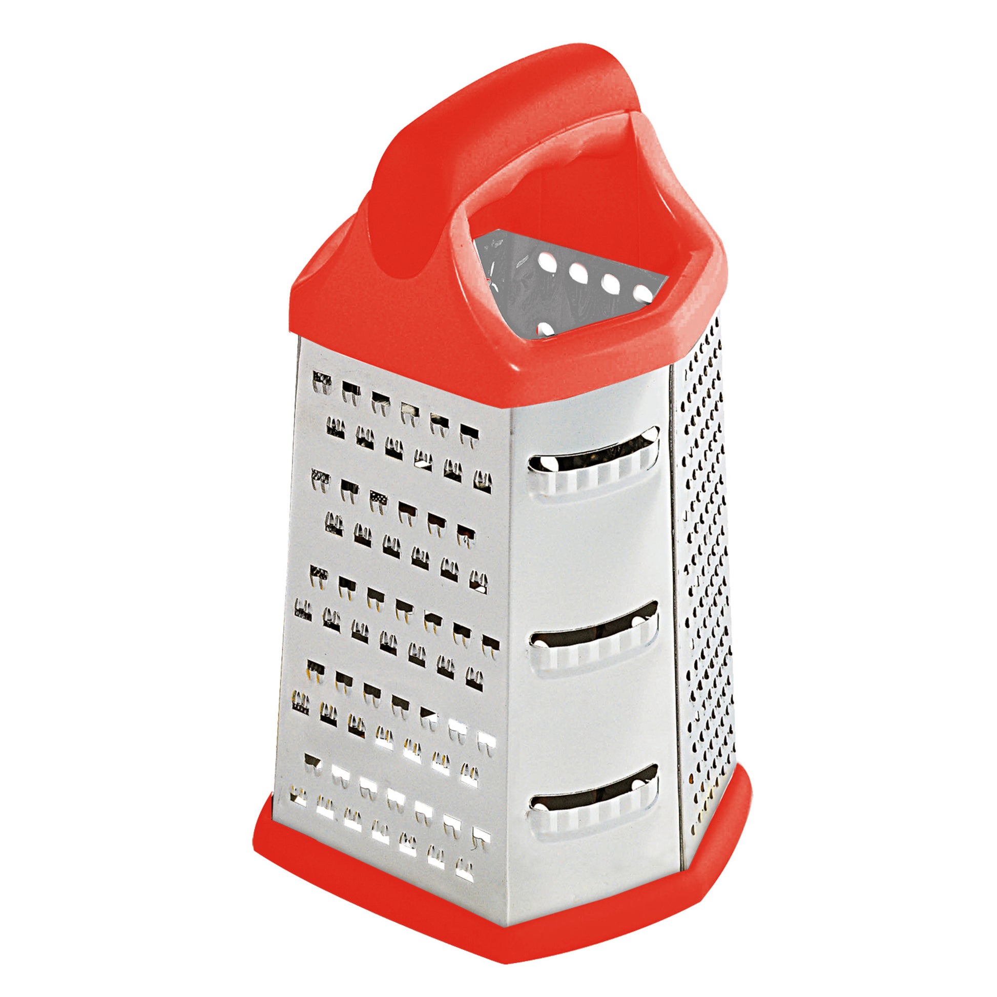 Home Basics 6 Sided Stainless Steel Cheese Grater - Red