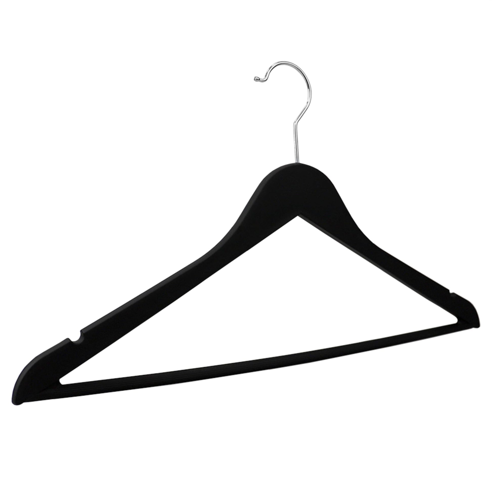 ELONG HOME Black Plastic Thin Hangers for Clothes 30 Pack, Upgraded  Rubberized Hangers Non Slip, Durable Slim Clothing Notches Hangers,  15.7(40cm)