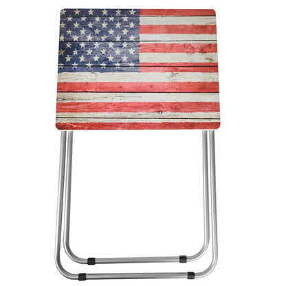 Rustic USA Flag Multi-Purpose Foldable TV Tray Table, Multi-color