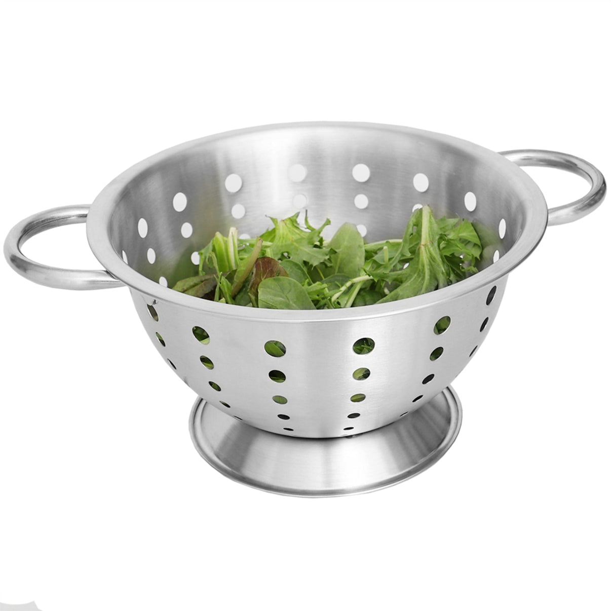 3 Qt Deep Stainless Steel Colander With Easy Grip Handles, Silver 