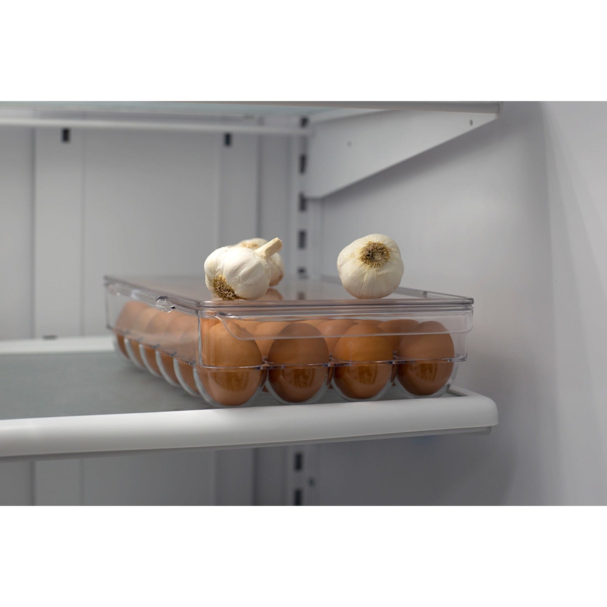 Michael Graves Design Stackable 24 Compartment Plastic Egg Container with  Lid, Clear, KITCHEN ORGANIZATION