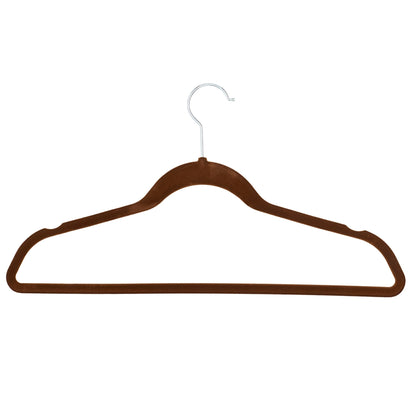 10   Piece Velvet Hanger, Brown