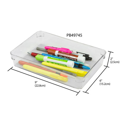 6" x 9" x 2" Plastic Drawer Organizer with Rubber Liner