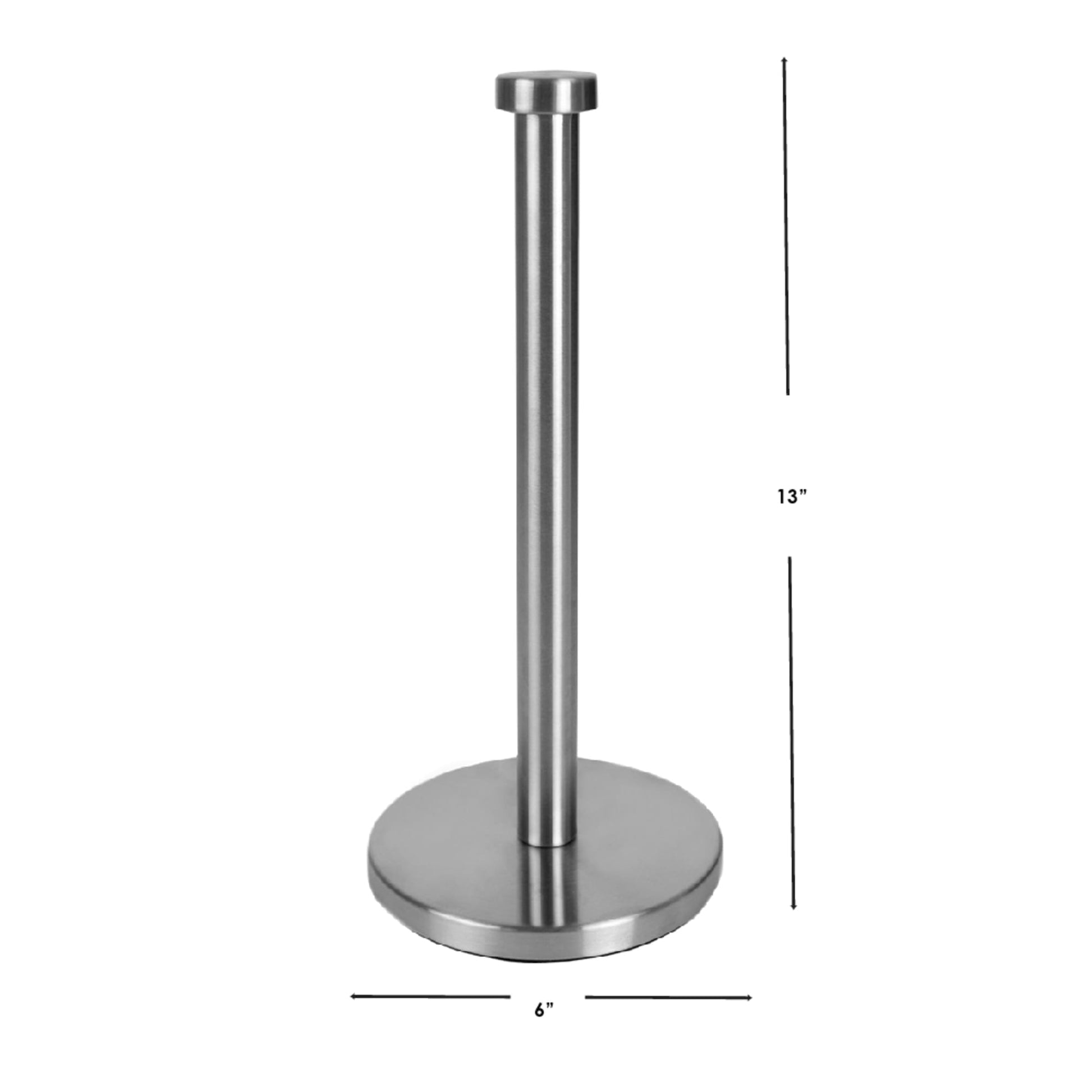 Home Basics Free Standing Paper Towel Holder with Weighted Base, Silver 