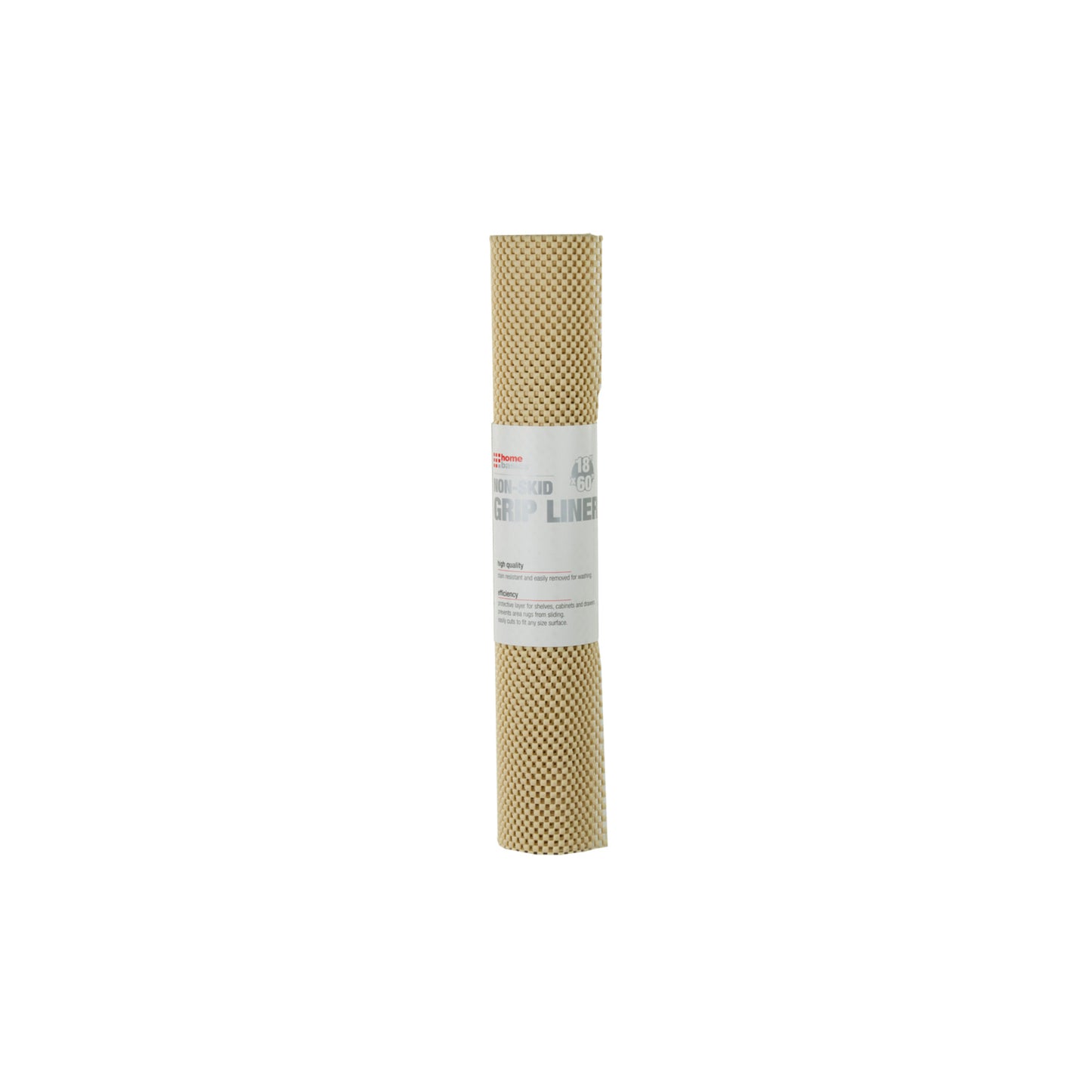 Home Basics Non-Adhesive  18” x 60”  Rubber Shelf Grip Liner - Beige