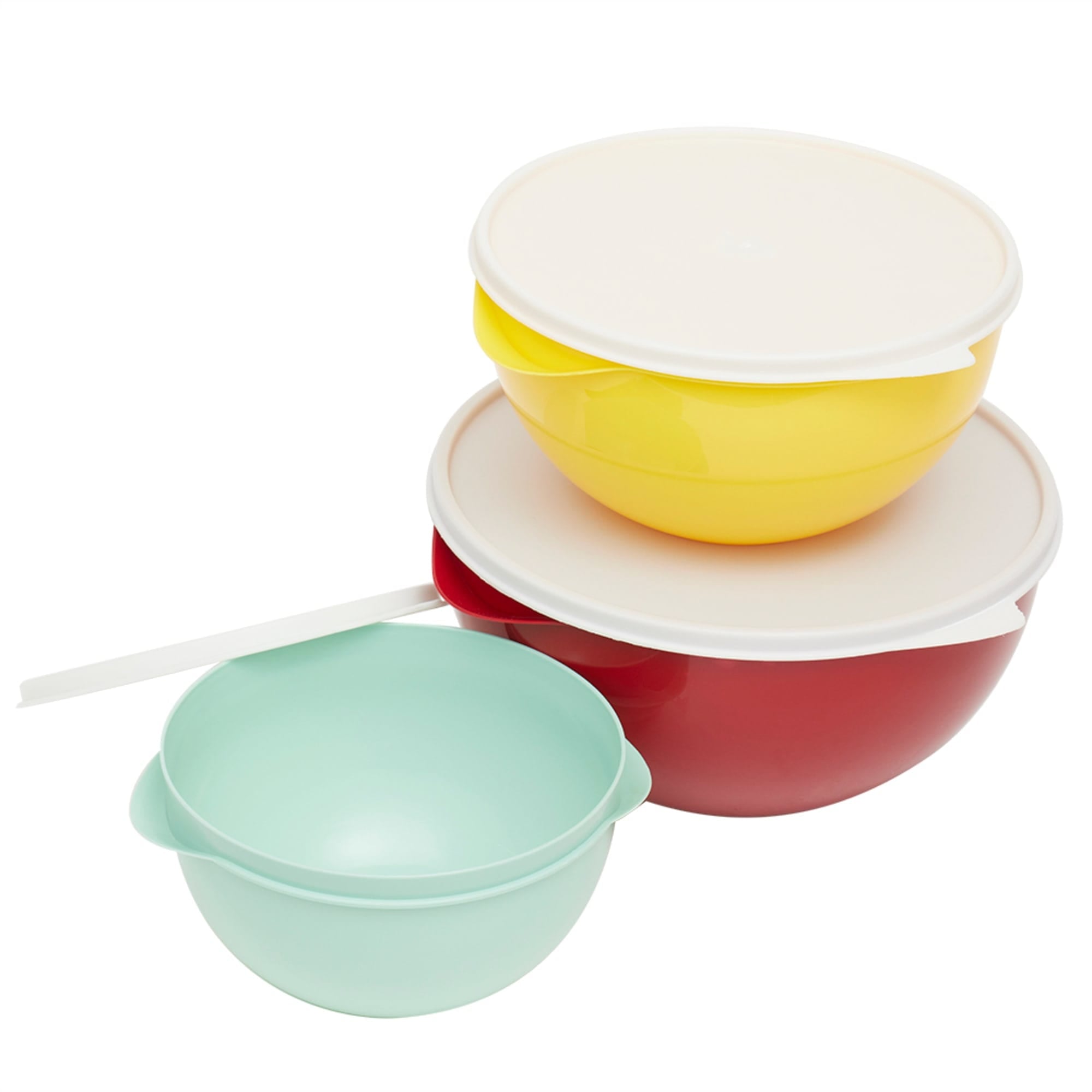 Plastic 3 Piece Nesting Bowl Set with Lids, Multi | FOOD PREP | SHOP HOME - Shop Home