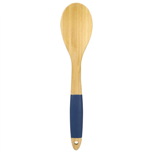 Michael Graves Design Bamboo Serving Spoon with Indigo Silicone Handle