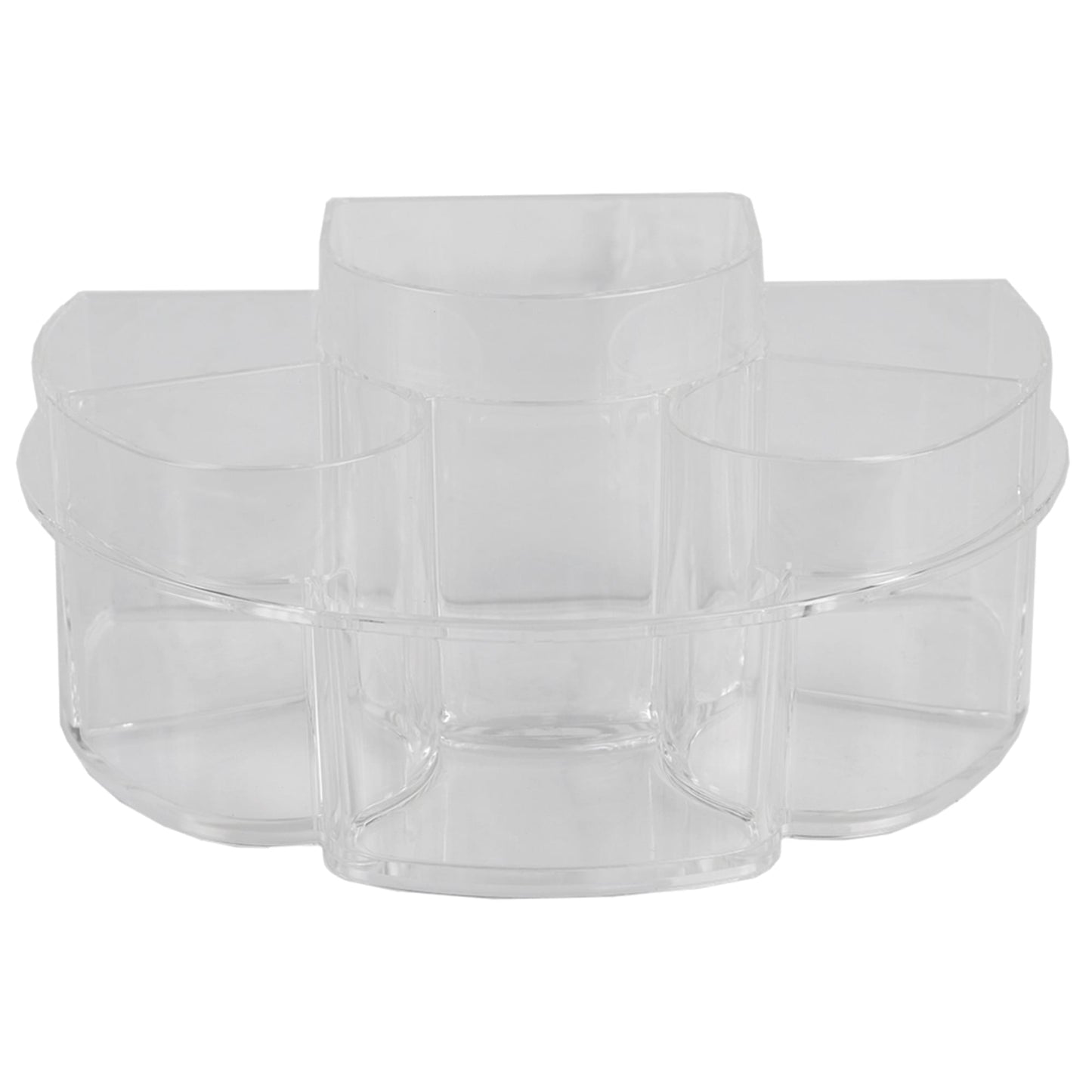 Half Moon Shatter-Resistant Plastic Cosmetic Organizer, Clear