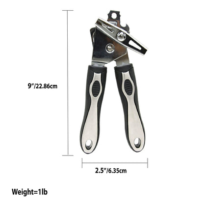 Stainless Steel Can Opener with Rubber Grip Handle