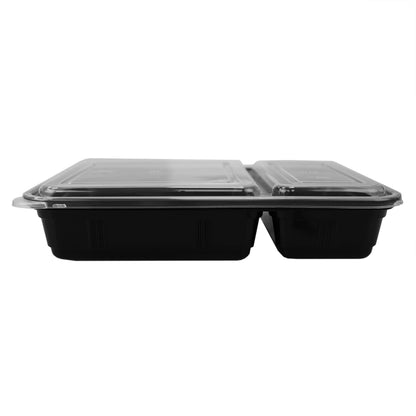 Home Basic 10 Piece 2 Compartment BPA-Free Plastic Meal Prep Containers, Black