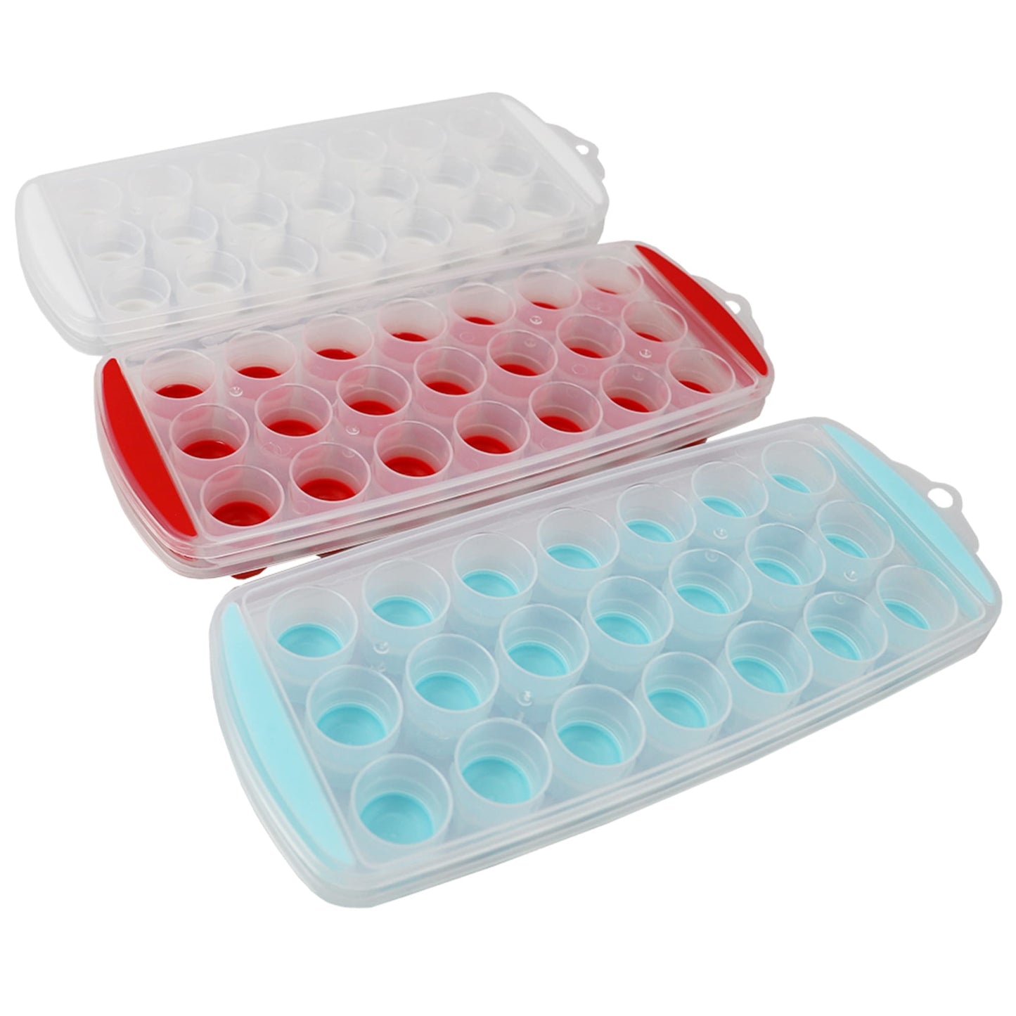  Mini Ice Cube Trays for Freezer with Easy-Release Silicone  Bottom, Small Ice Cube Molds with Lid for Cocktail, 3 Pack: Home & Kitchen