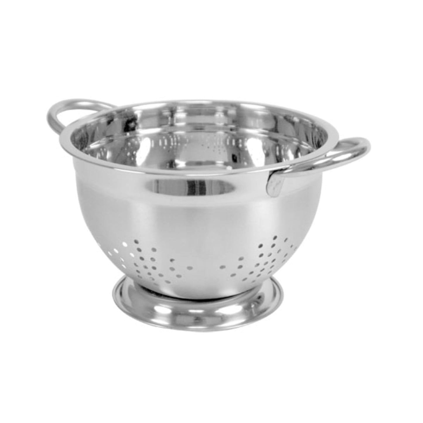 3 QT  Deep Colander with High Stability Base and Open Handles, Silver