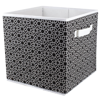 Blossom Collapsible Non-Woven Storage Cube, Black