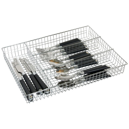 4 Section Steel Cutlery and Flatware Tray, Chrome