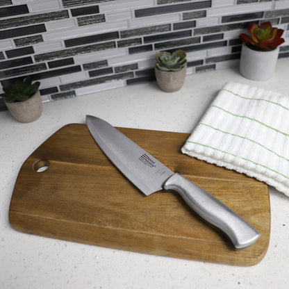 Stainless Steel Knife Set with Knife Blade Sharpener, Black