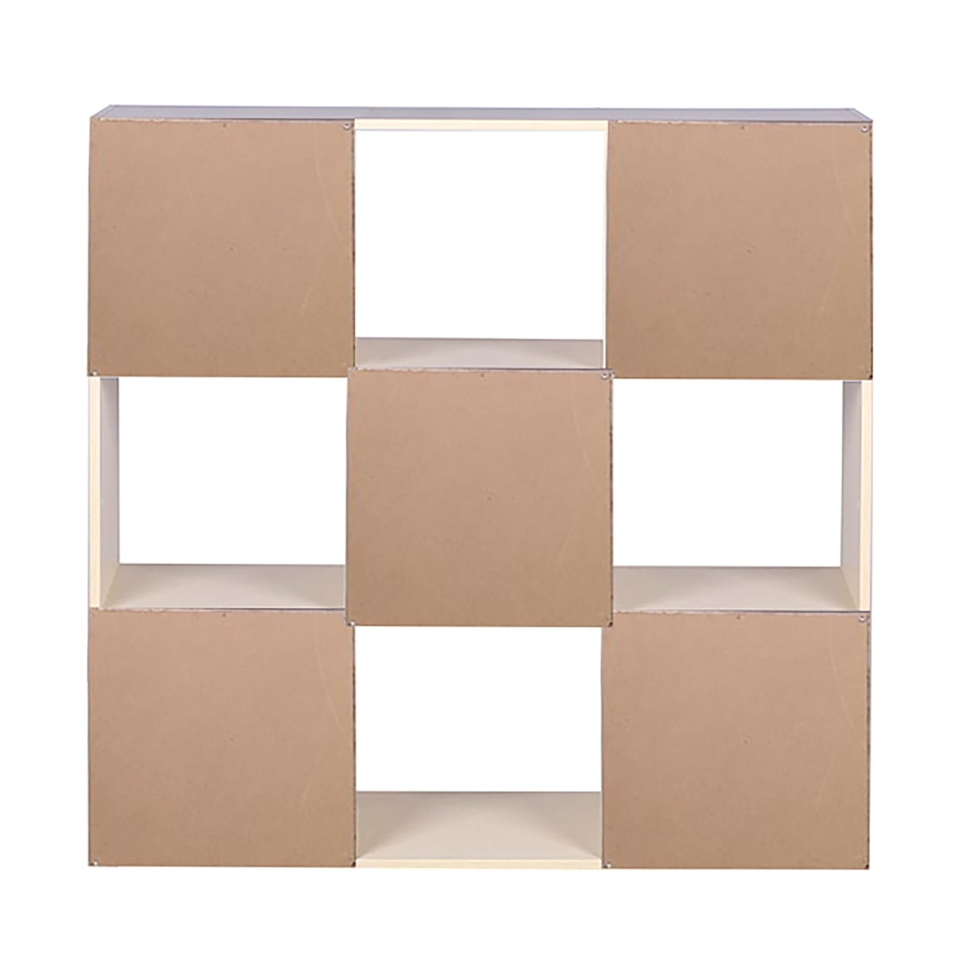 Home Basics 35-in H x 35-in W x 11.4-in D Natural Stackable Wood 9 Cube  Organizer in the Cube Storage Organizers department at