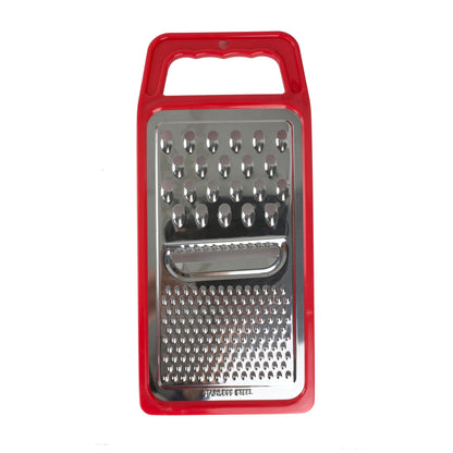 Home Basics 3-Way Flat Cheese Grater, Red - Red