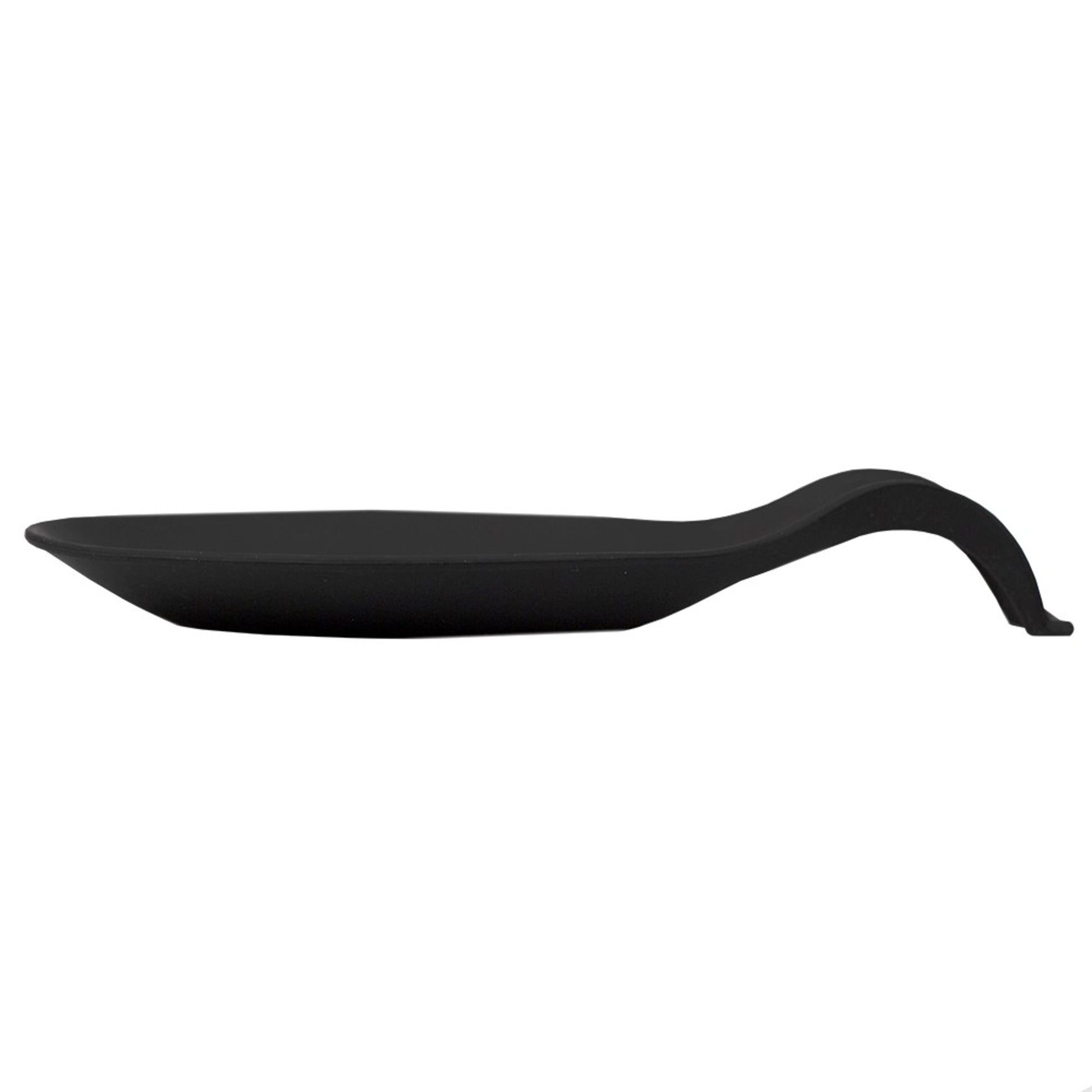 Home Basics Food Grade Flexible Silicone Oversized Almond Shaped Spoon Rest, Black - Black