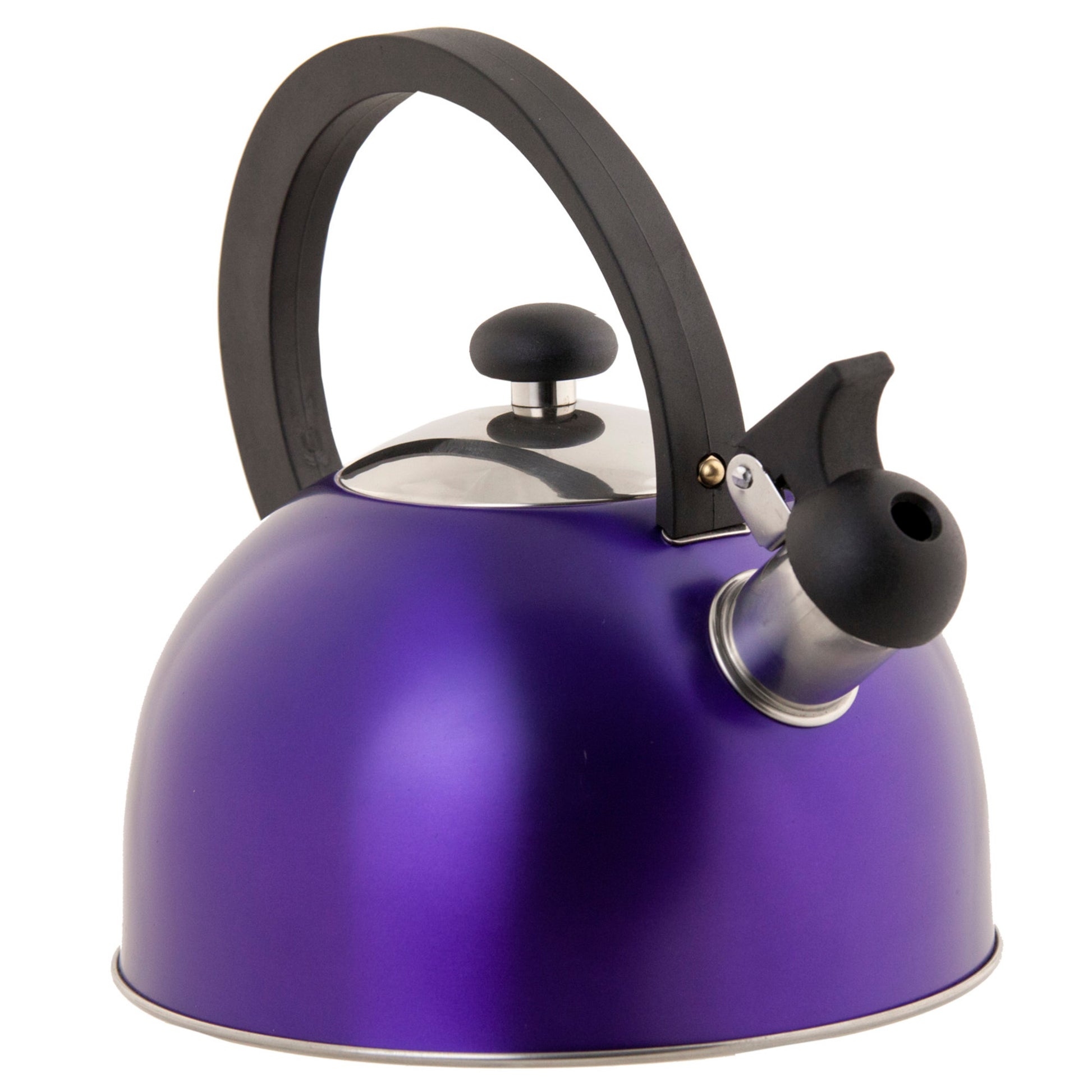 Home Basics 85 oz. Stainless Steel Whistling Tea Kettle - Purple