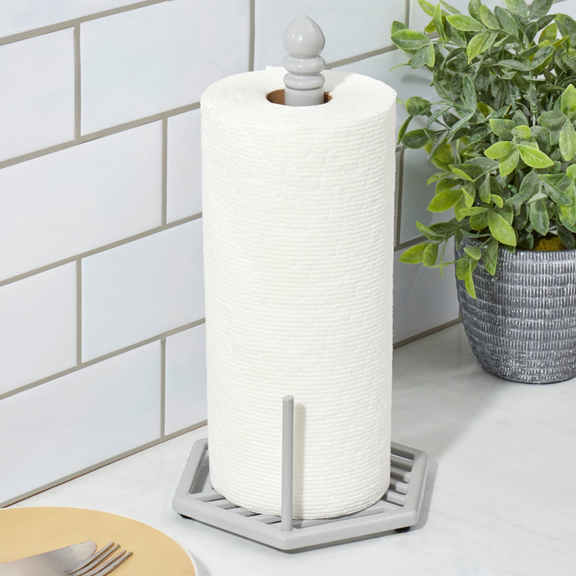 Kitchen Roll Holder Free-Standing Paper Towel Holder Stainless