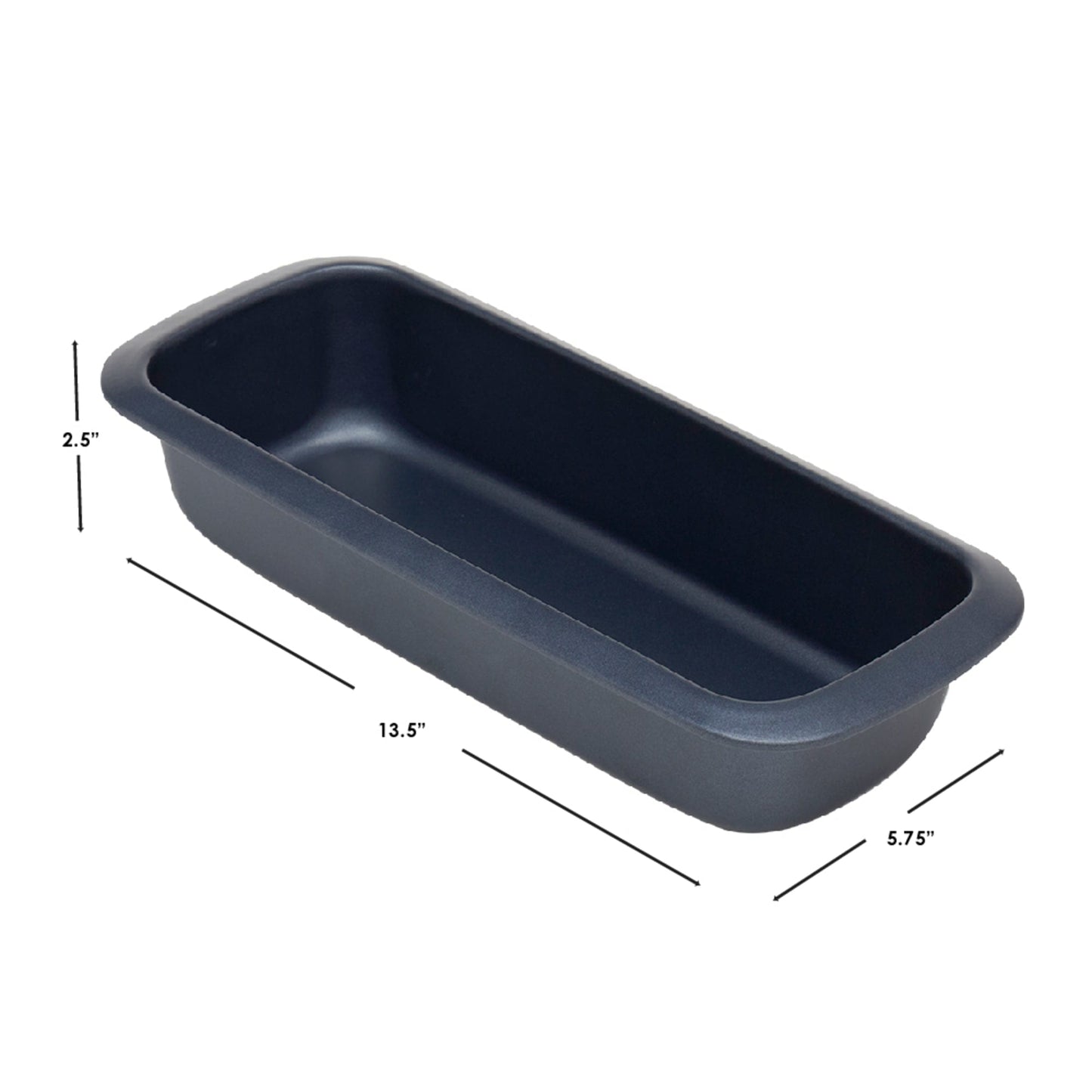 Michael Graves Design Textured Non-Stick 5” x 13” Carbon Steel Loaf Pan, Indigo