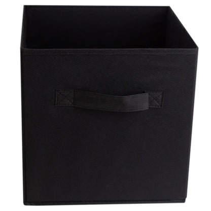 Collapsible and Foldable Non-Woven Storage Cube, Black