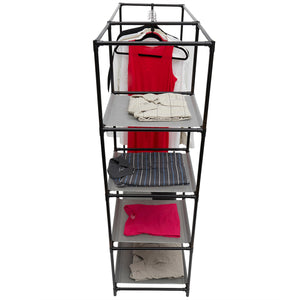 Freestanding Storage Closet with Shelves, Grey