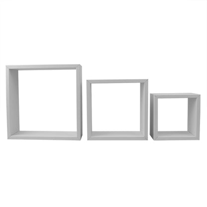 3 Piece MDF Floating Wall Cubes, White