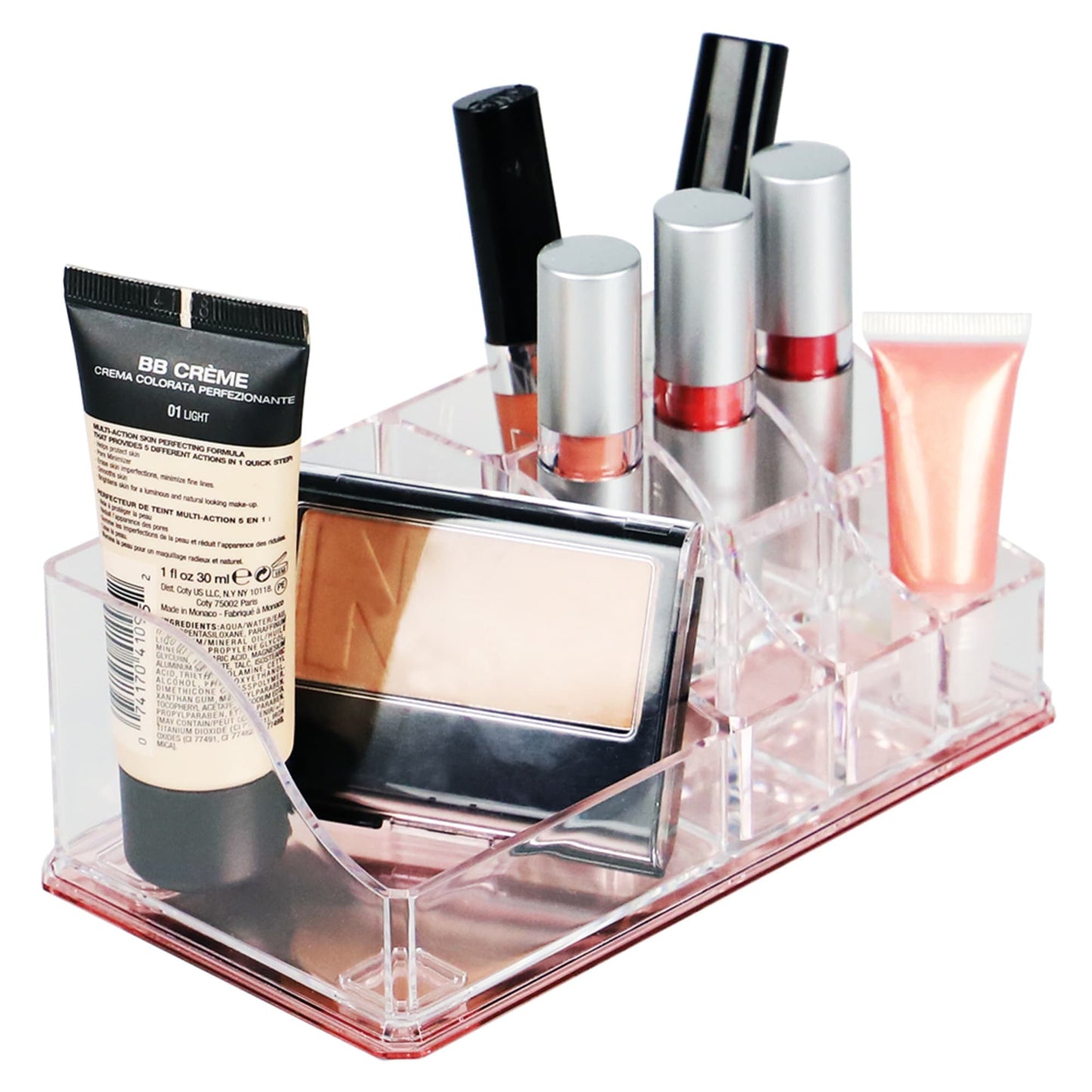 Large Plastic Cosmetic Organizer with Rose Bottom