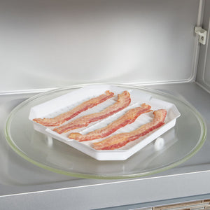 Plastic Microwave Cooking Tray, White