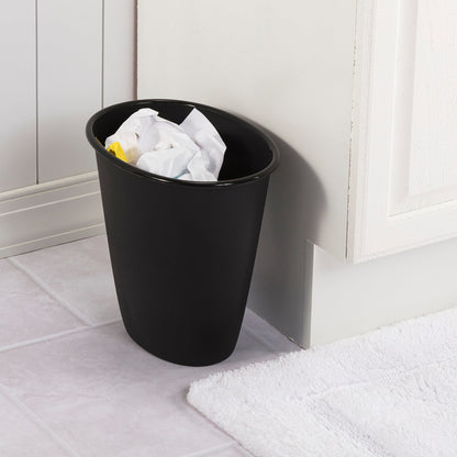 Sterilite 1.5 Gallon Oval Vanity Wastebasket, Black