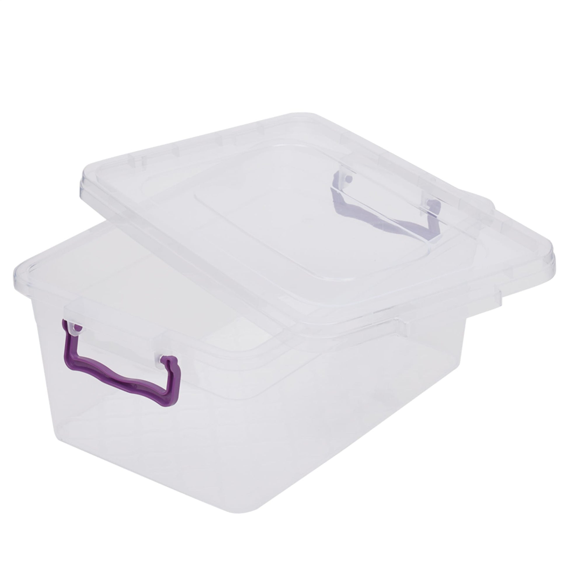 6 Wholesale Home Basics 4.25 Liter Storage Box With Handle, Clear - at 