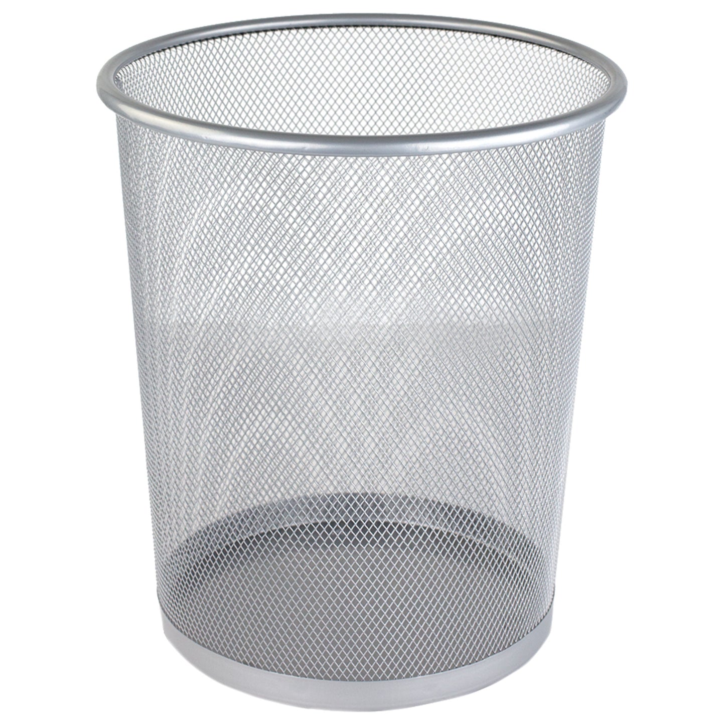 Home Basics 6 Liter Mesh Steel Waste Basket, Silver - Silver