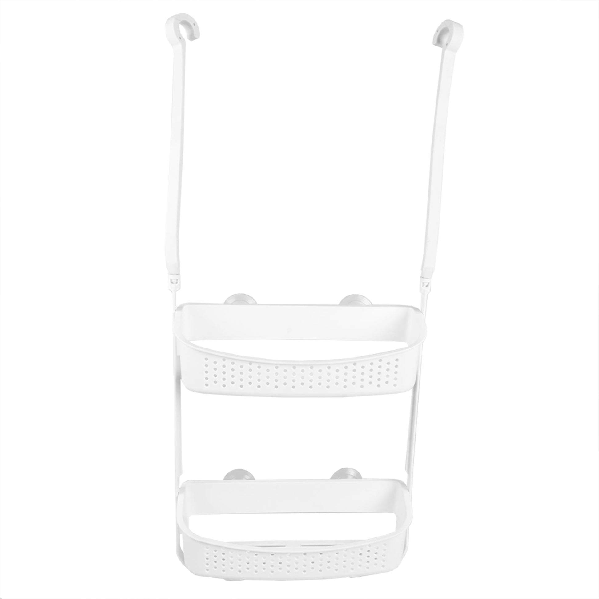 Home Basics Large Plastic Bath Caddy with Suction Cups, Clear, SHOWER