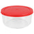 Round 32 oz. Borosilicate Glass Food Storage Container with Red Lid