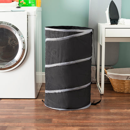 Home Basics Barrel Laundry Hamper, Black - Black