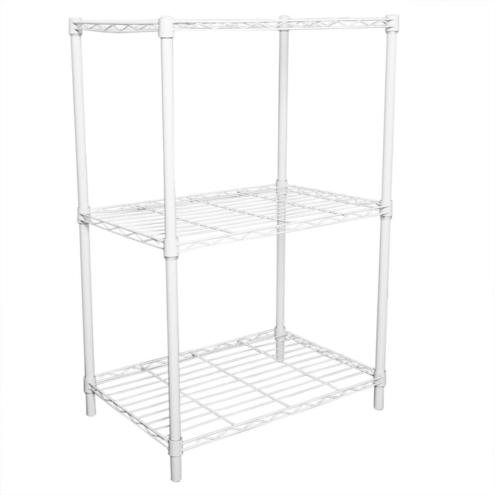 3 Tier Steel Multi-Purpose Adjustable Wire Shelving Unit with 50 lb ...