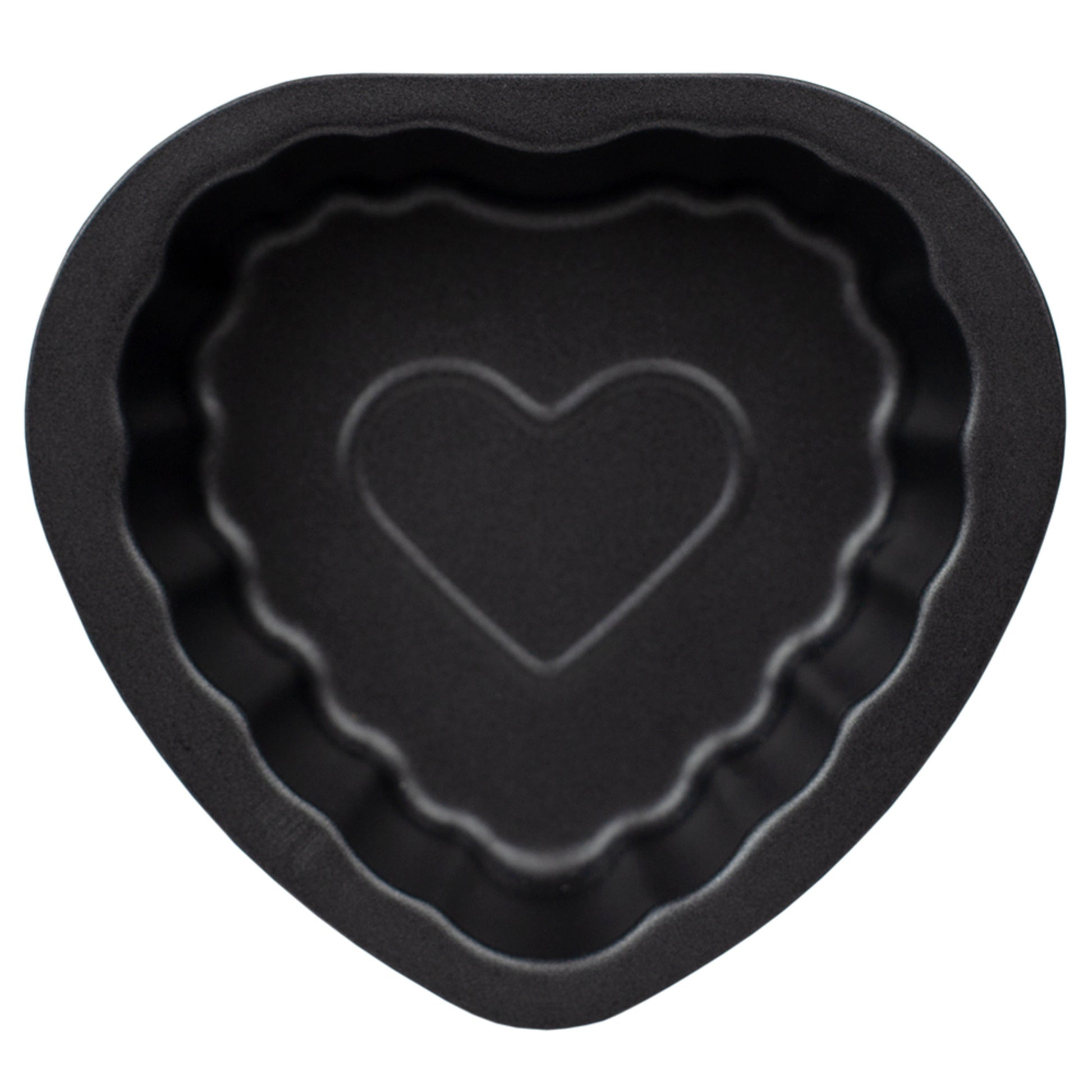 Home Basics Non-Stick Quick Release Steel Mini Bakeware Pan, Heart - Black