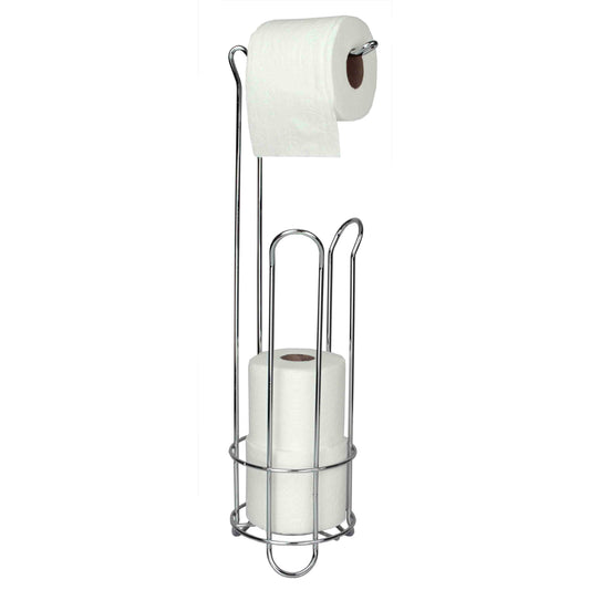 Free-Standing Heavy Duty Sleek  Dispensing Toilet Paper Holder, Chrome