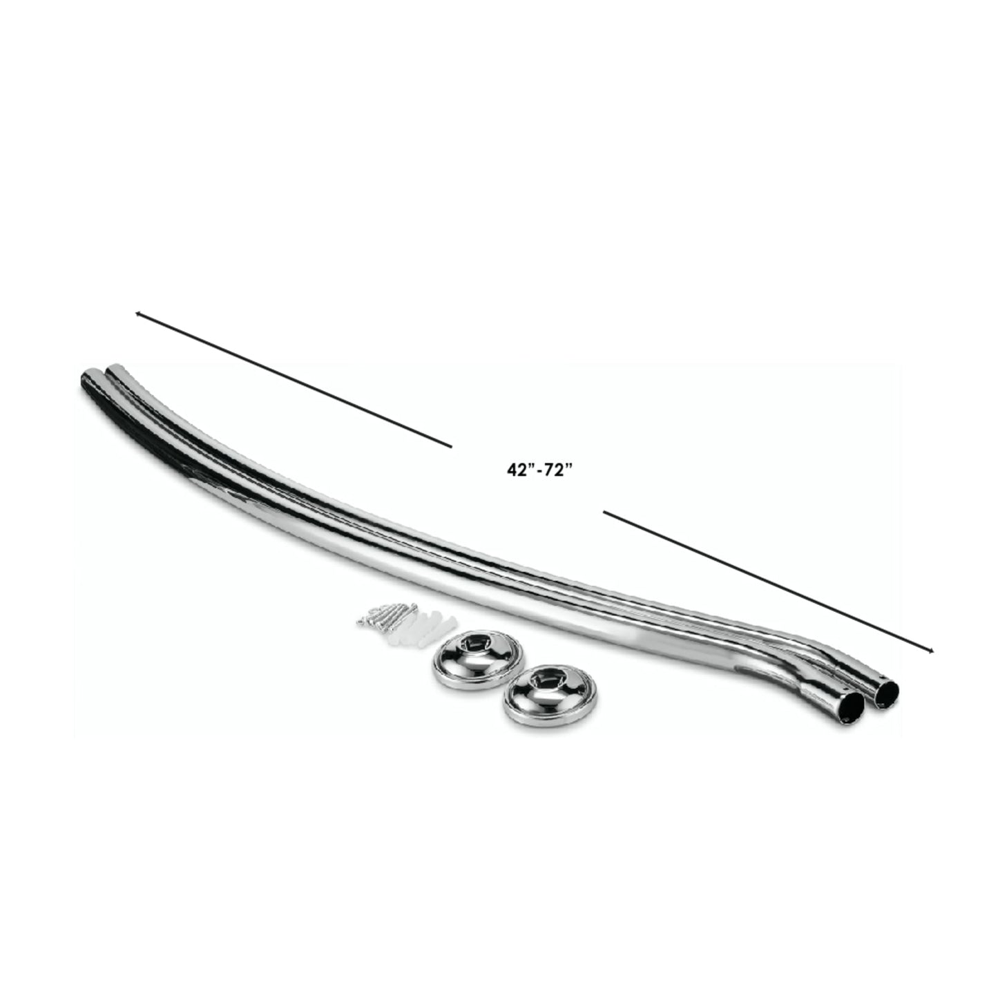 Steel Curved Shower Rod, Satin Nickel