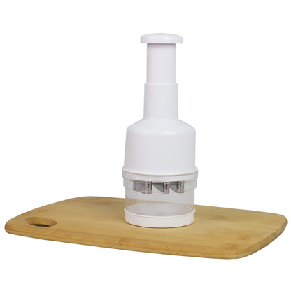 Hand Chopper with Removable Base Cup, White
