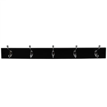5 Double Hook Wall Mounted Hanging Rack, Black