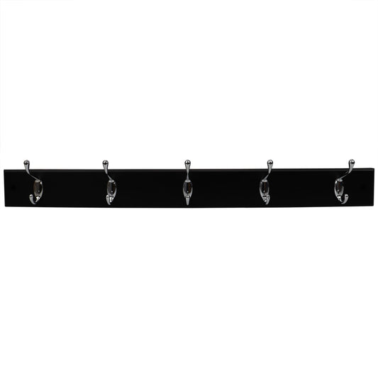 5 Double Hook Wall Mounted Hanging Rack, Black