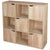 9 Cube Wood Storage Shelf with Doors, Natural