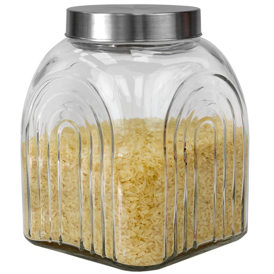 Heritage 3.5 LT Glass Jar with Silver Lid