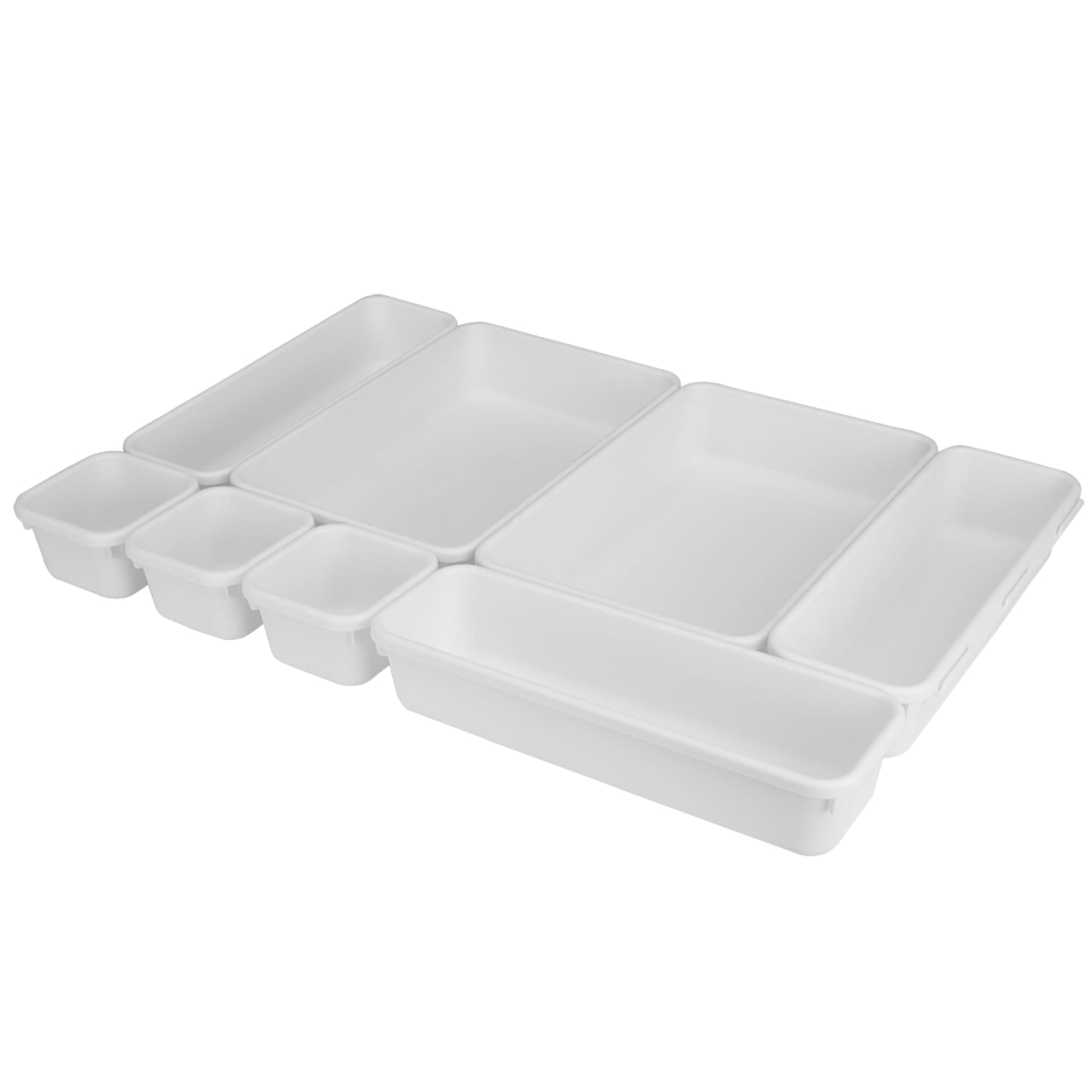 White Multi Drawer Organizers, 8-Piece Set