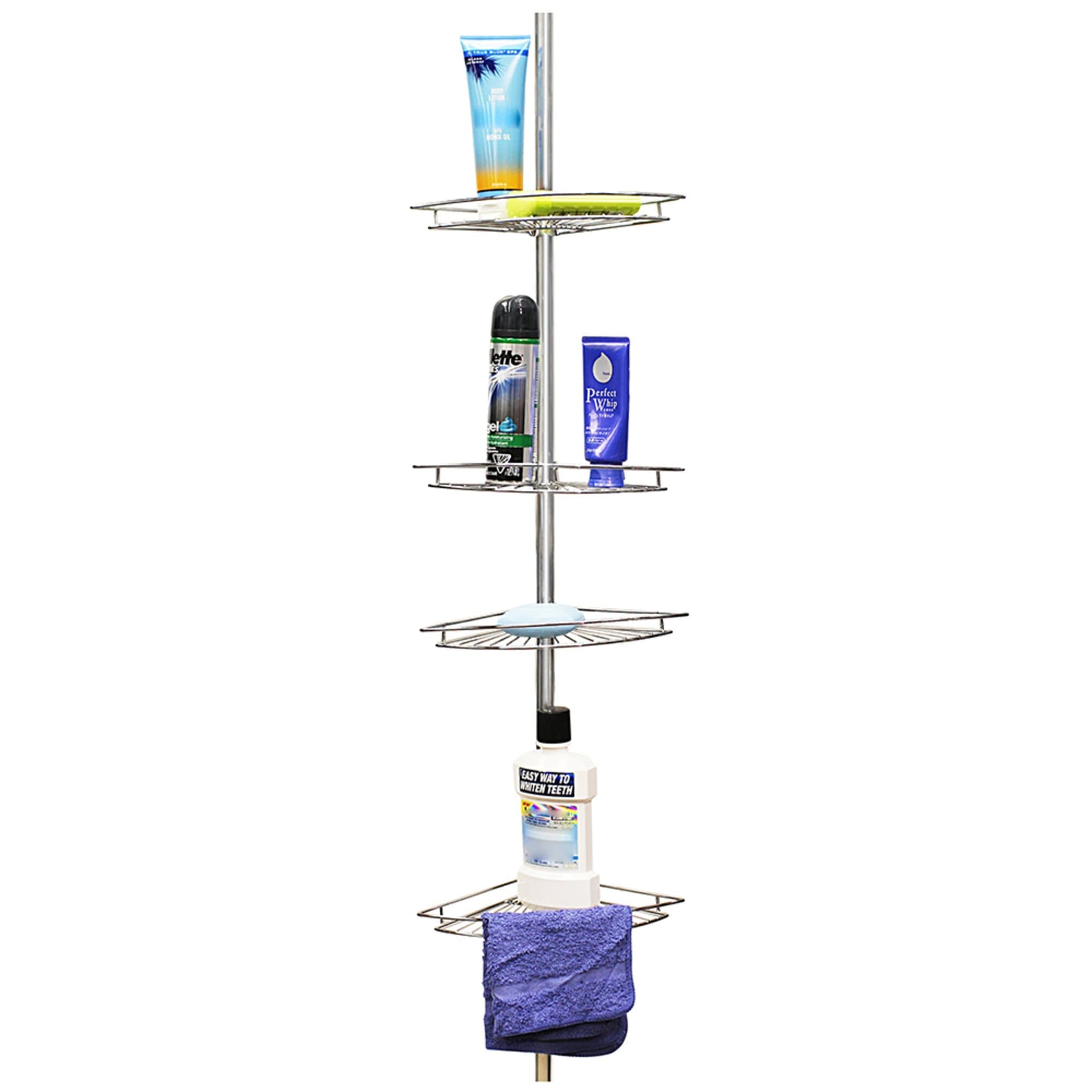 at Home Adjustable Tier Chrome Shower Caddy