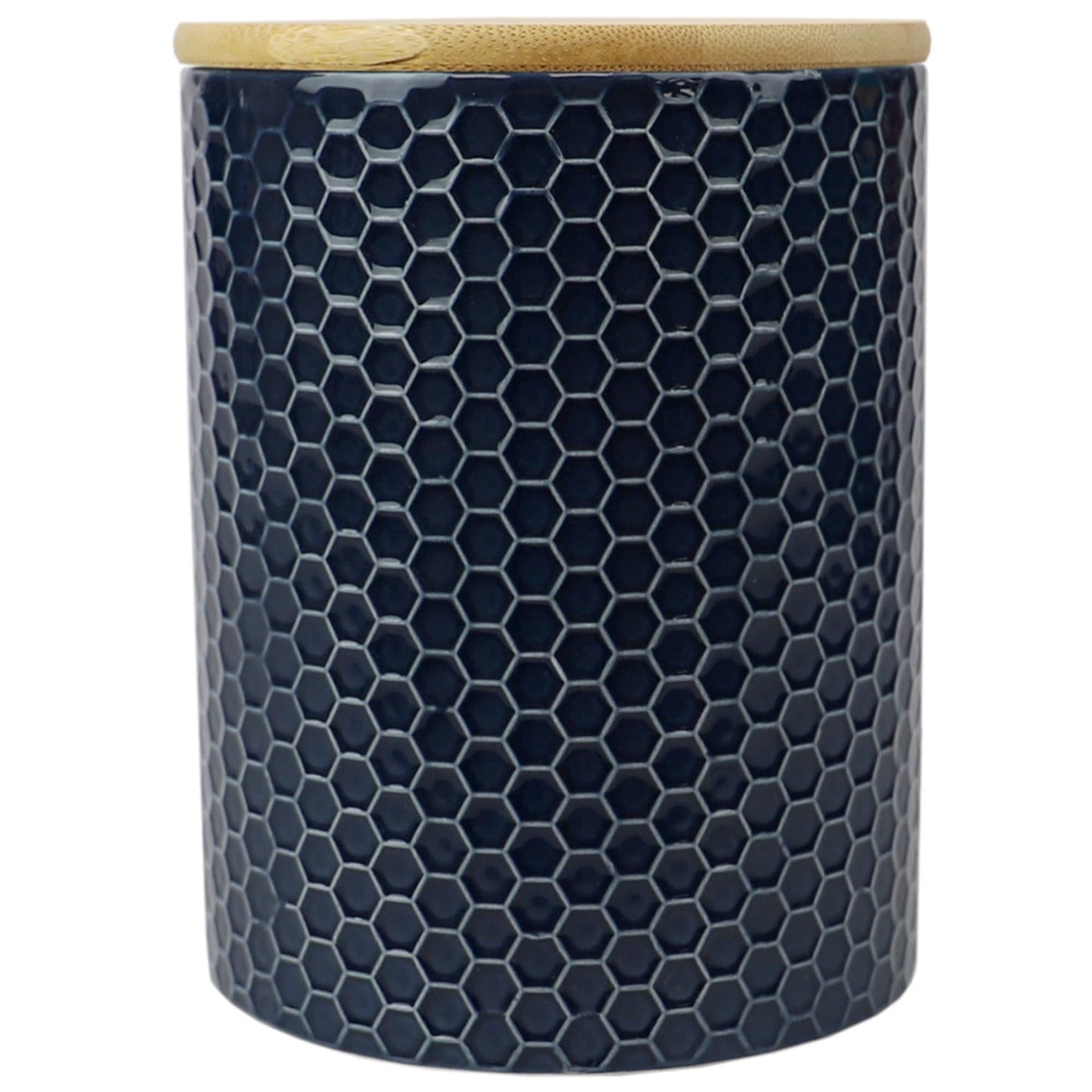 Honeycomb Medium Ceramic Canister, Navy