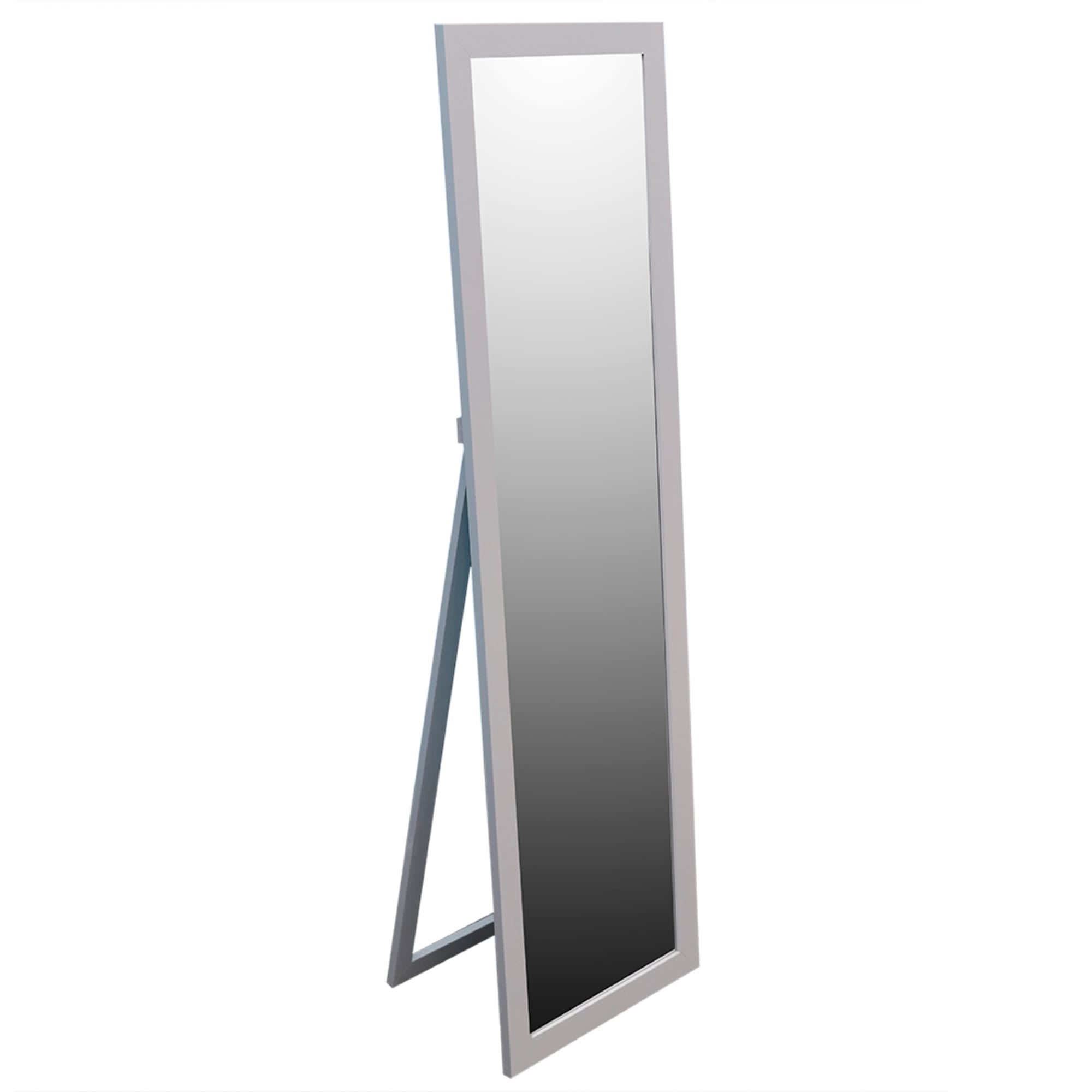11” x 47” Easel Back Full Length Mirror with MDF Frame, Grey