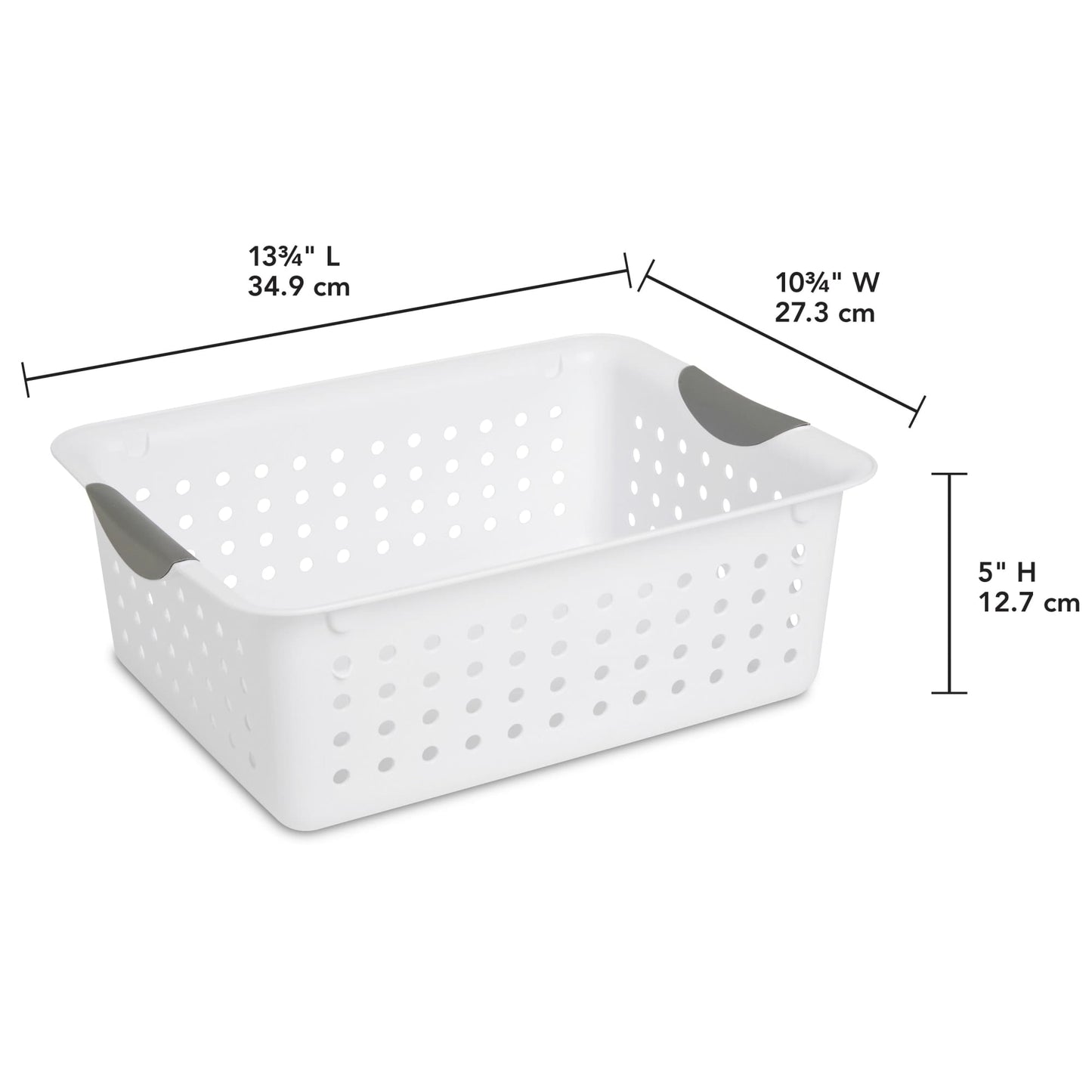 Sterilite Medium Ultra™ Basket / White basket with Titanium inserts
